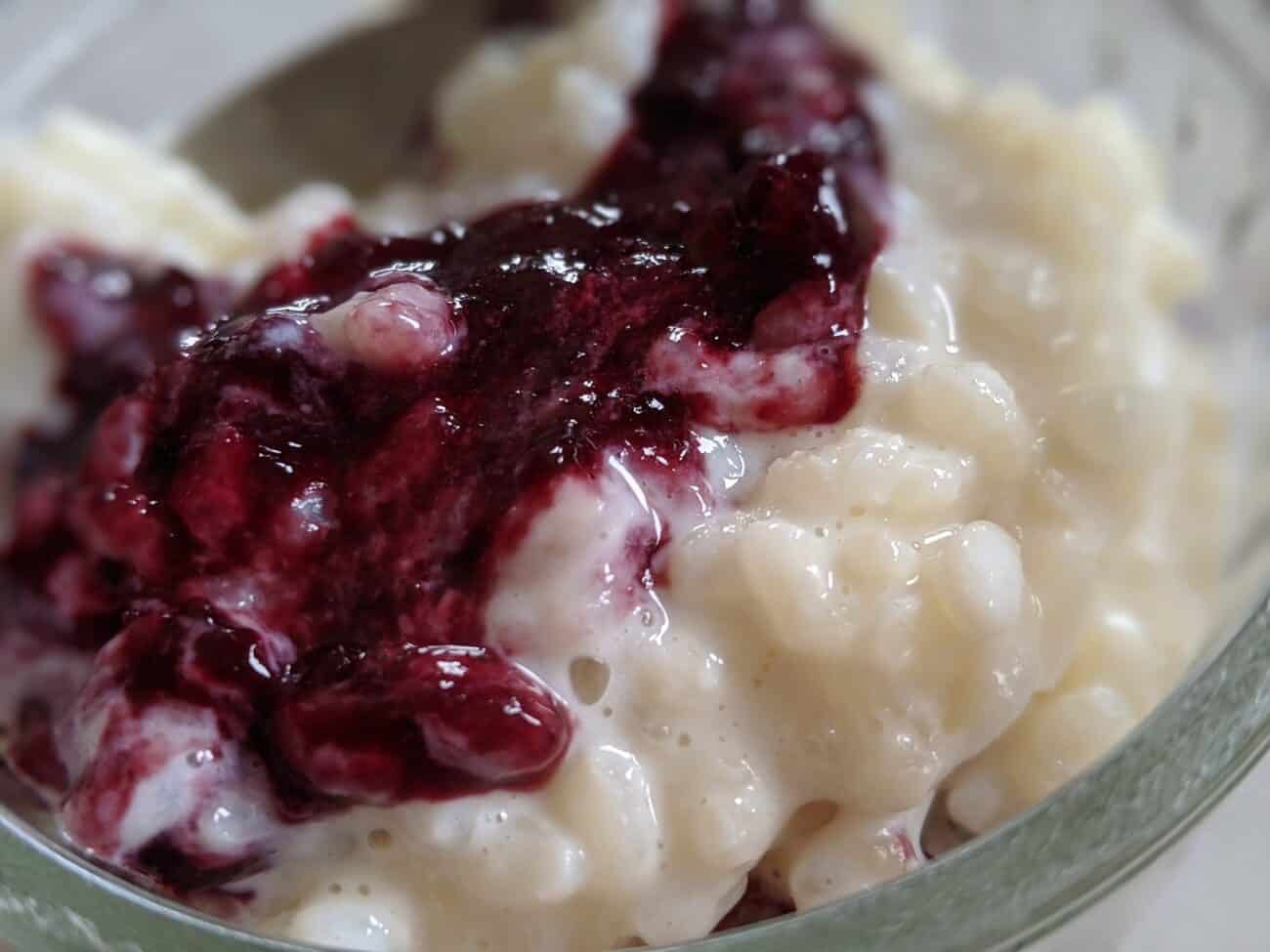 Rice Pudding with Cherry Compote