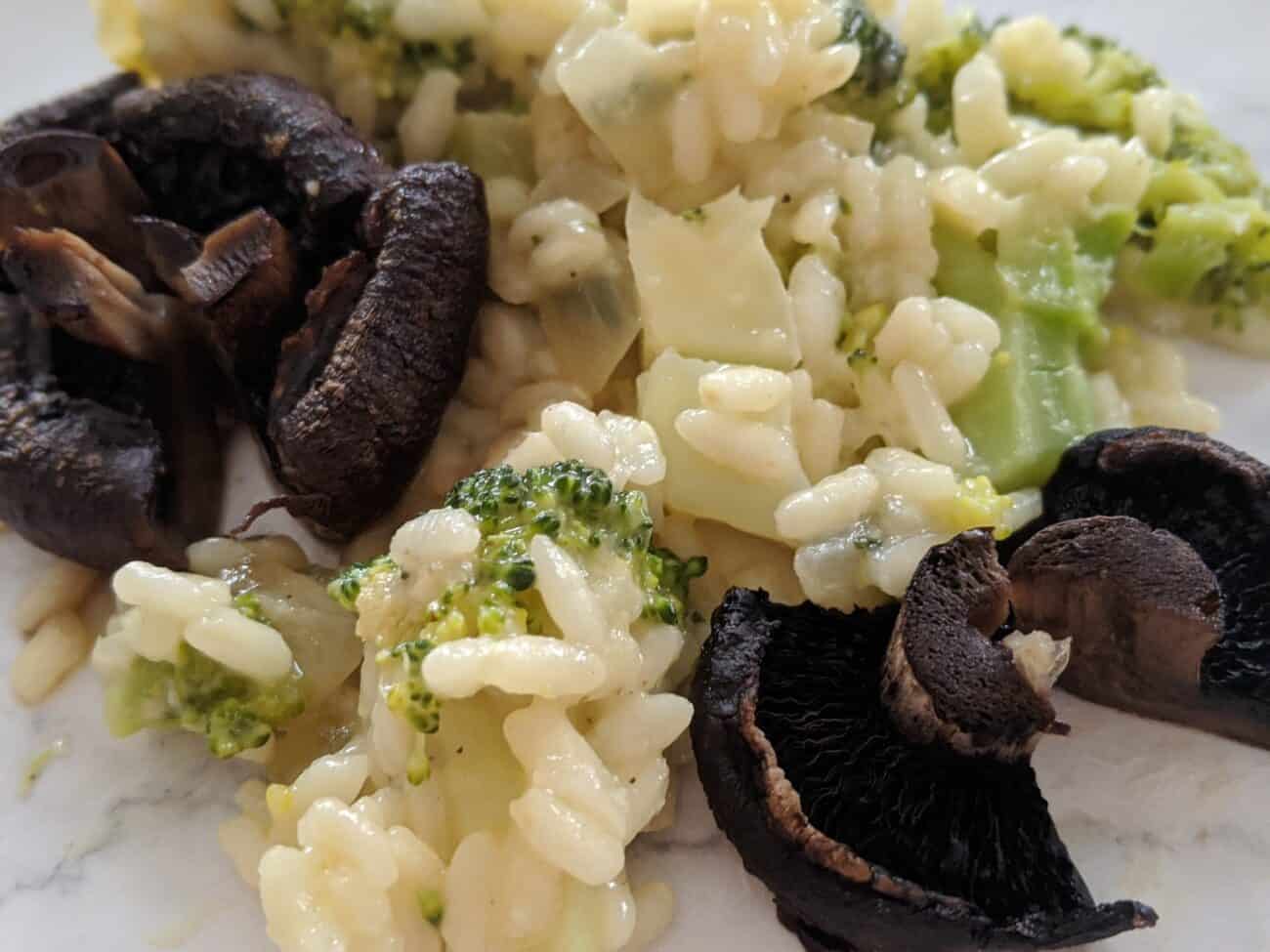 Broccoli Risotto with Mushrooms